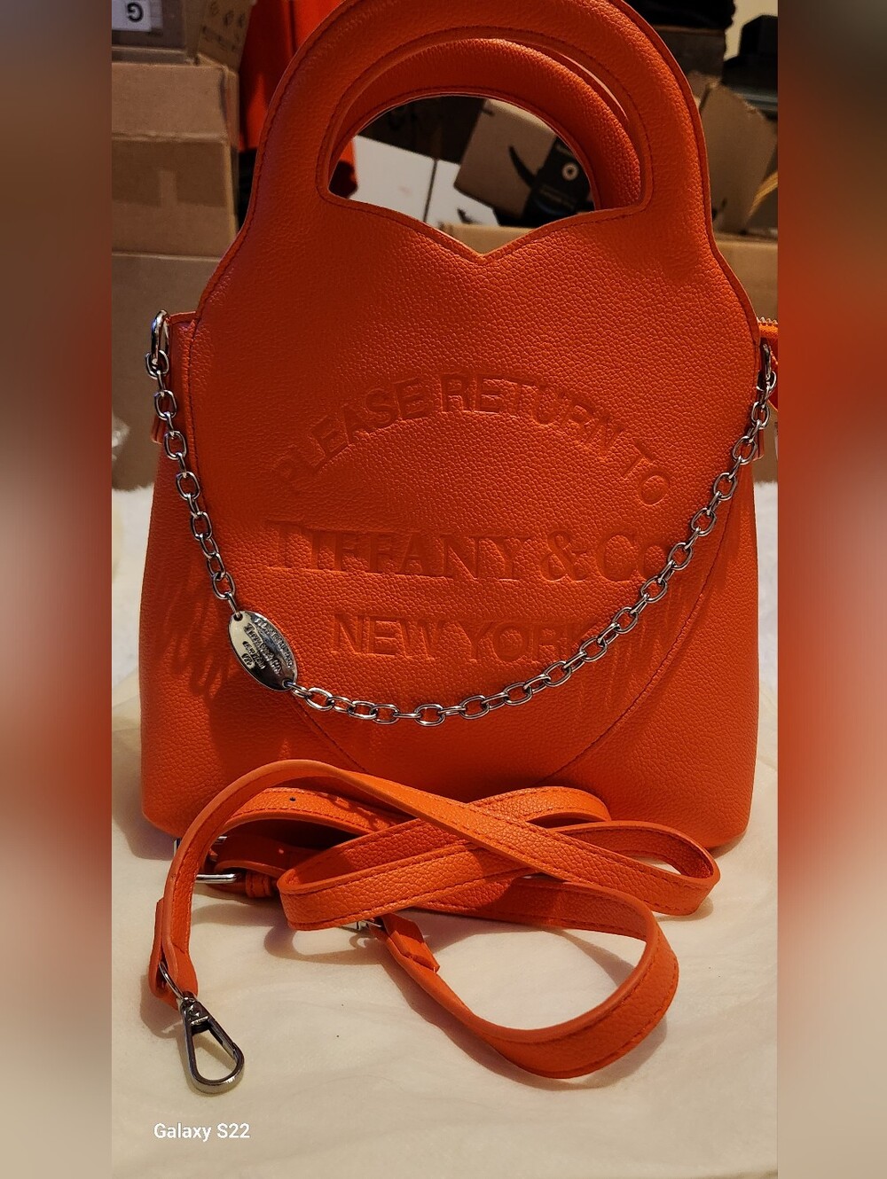 Orange Crossbody Pebbled bag
